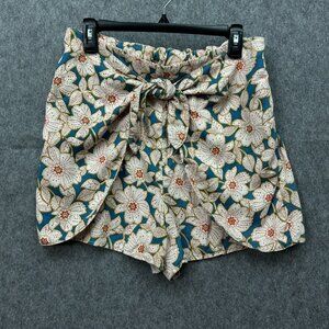Anthropologie Georgine Skirted Shorts Women's Size M Floral Print Tie Front
